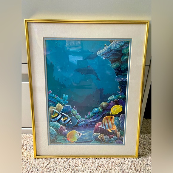 Framed Sea Life Art - Picture 1 of 3